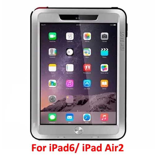 Мощный металлический чехол Love Mei для iPad 6/Air2 из алюминия+ ТПУ, противоударный защитный чехол для iPad 9," / A1822 A1675 - Цвет: Silver