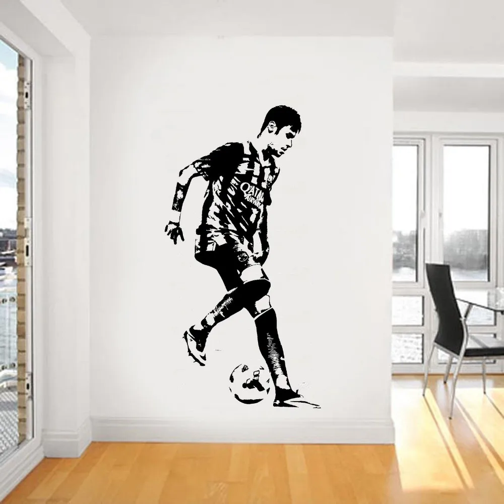 Neymar Da Silva Santios Junior Wall Art Стикеры футболист виниловые настенные наклейки с росписью