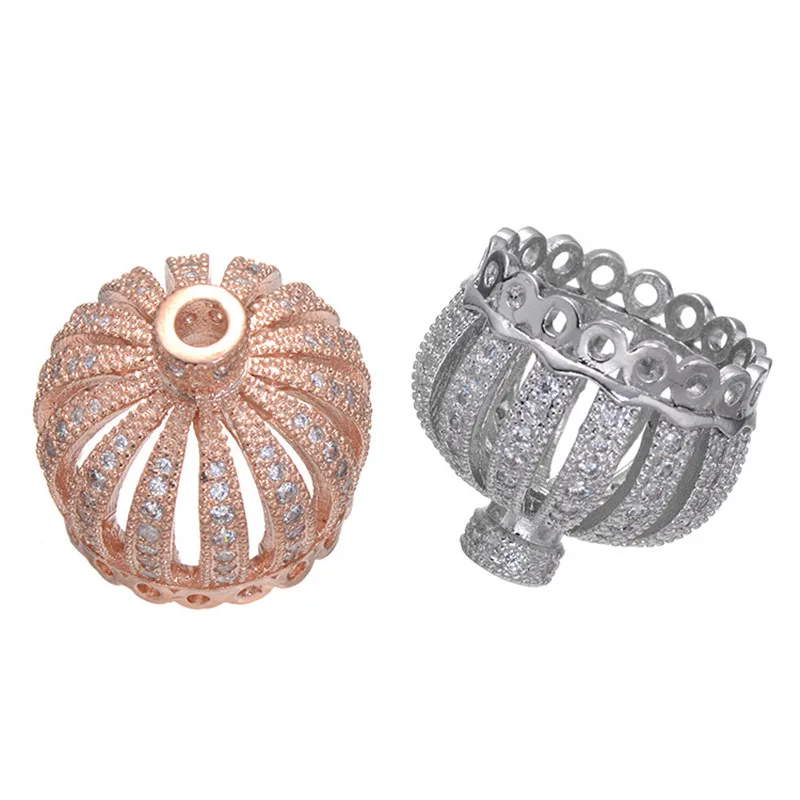 21*18 мм Медный Шарм бусины в форме короны Roudium золото розовое микро проложить