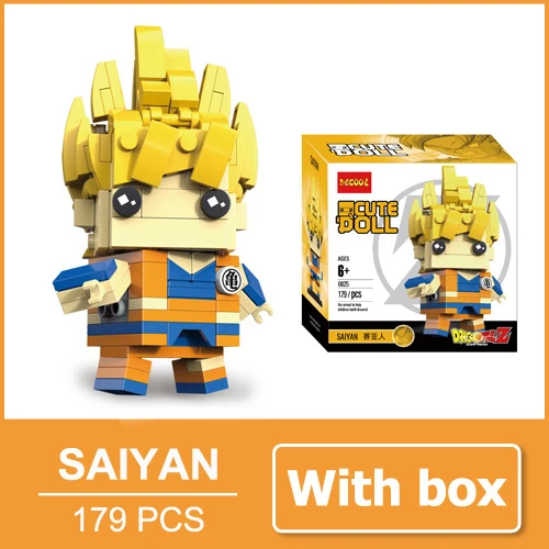 LOZ Dragon Ball Super Saiyan Son Goku, экшн-фигурка, игрушка, Dragon Ball Z, кирпичная голова, мини-строительные блоки, 200 шт., для детей 6+ лет - Цвет: Saiyan with box