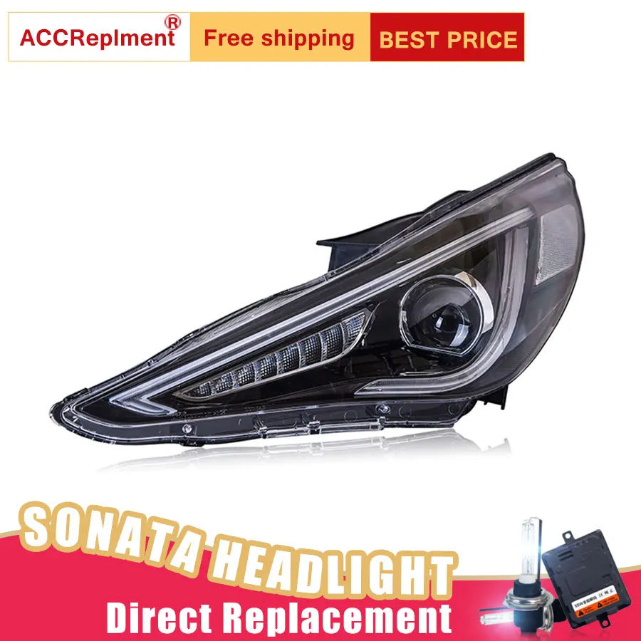 

2Pcs LED Headlights For Hyundai sonata 2011-2014 led car lights Angel eyes xenon HID KIT Fog lights LED Daytime Running Lights