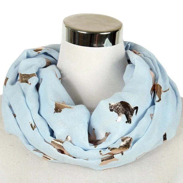 Sky Blue Loop Winfox модные черный, розовый серый темно шарф для женщин женские блестящие Фольга Золотой металлик кошачий шарф обёрточная бумага шаль - Цвет: Sky Blue Loop