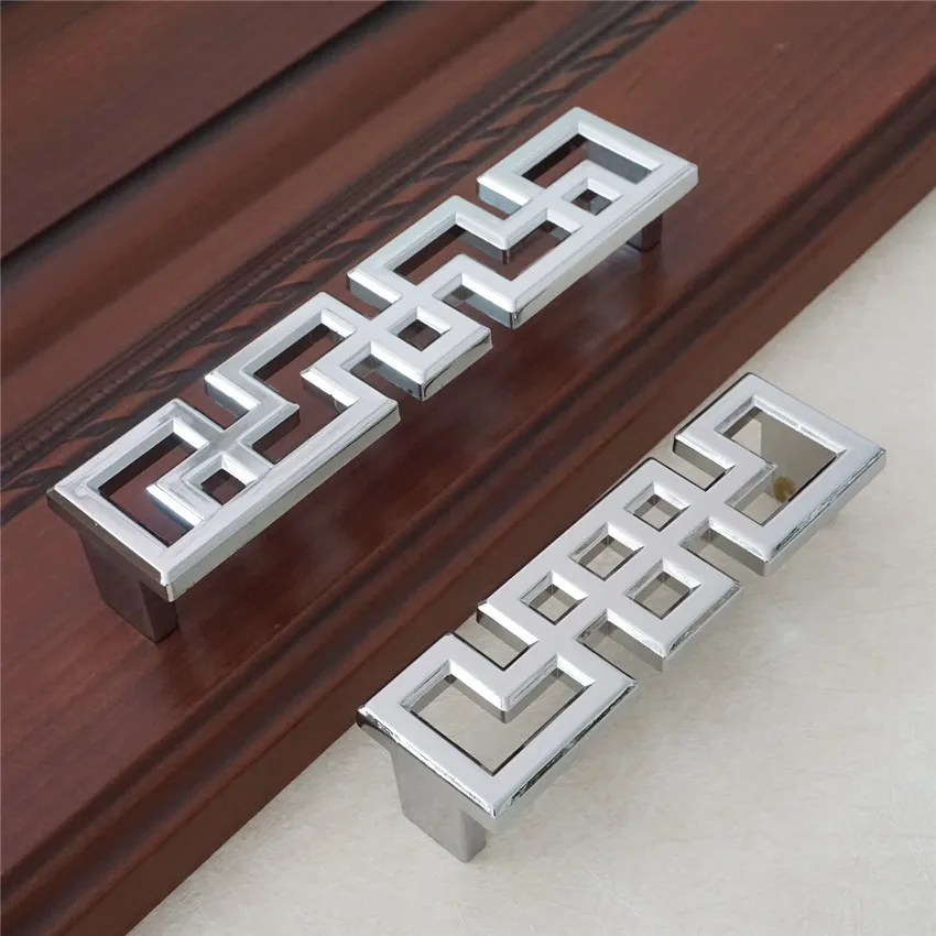 Silver Door Handle Dresser Pulls handles Knobs / Chinese Style Cabinet Pulls Handle Knob Kitchen Cupboard Handle Bling Hardware
