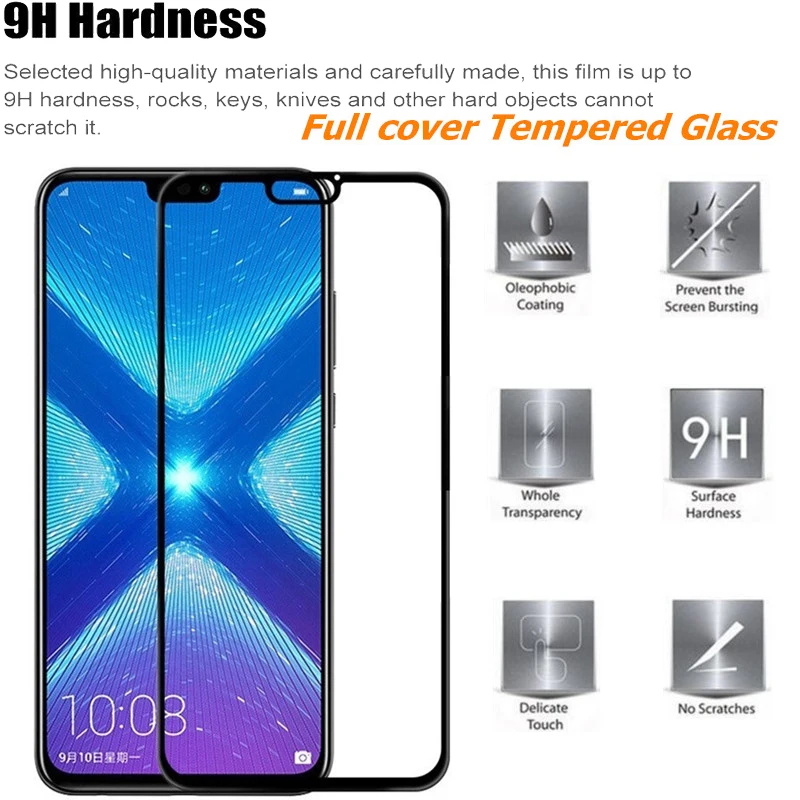 Закаленное стекло для Huawei Honor 8X противоударное защитное с полным покрытием 8 X Honor8x