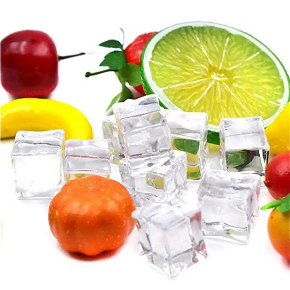 100 шт кубики льда из акрила квадратной формы стекла блеск поддельные