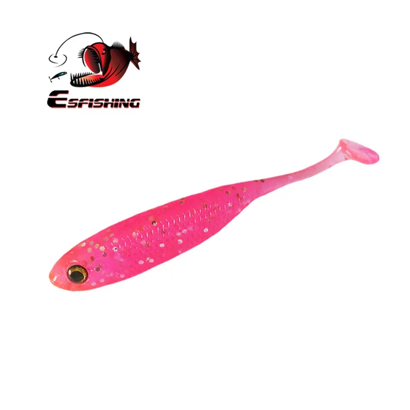 PA25 Esfishing Рыбалка приманки для морского мягкие приманки Приманка T Глянцевая Шад 70 мм 2,8 г 10 шт. 3D глаз блеск бас карп зима - Цвет: PA25