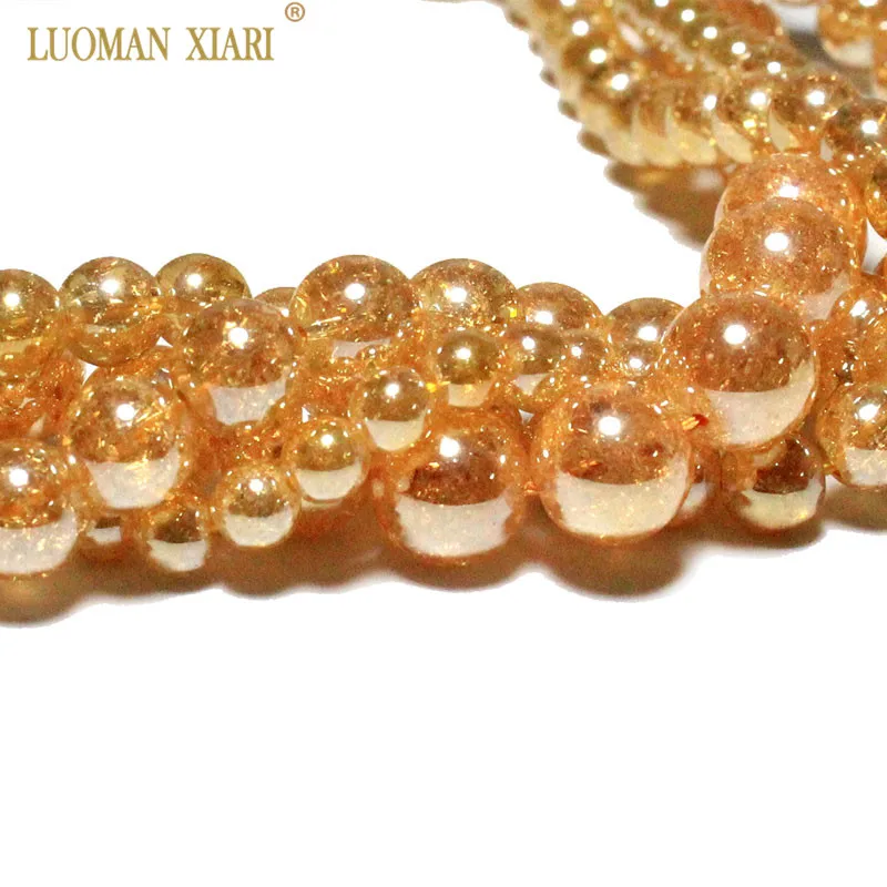 Оптовая продажа бусины из натурального камня покрытые снегом цвета шампанского