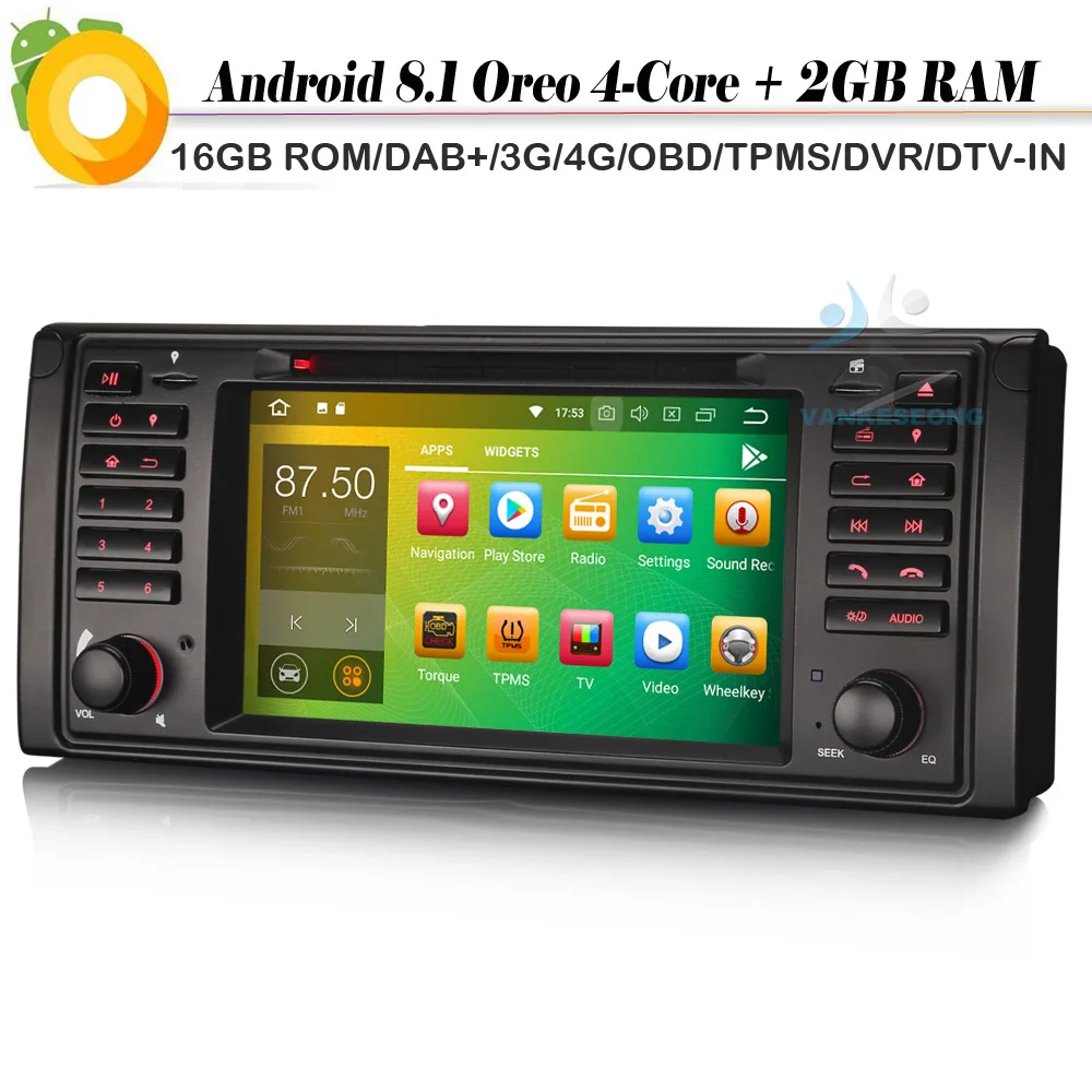 Четырехъядерный Android 8 1 Авторадио DAB + автомобильный стерео DVD SatNav GPS WiFi Bluetooth для BMW
