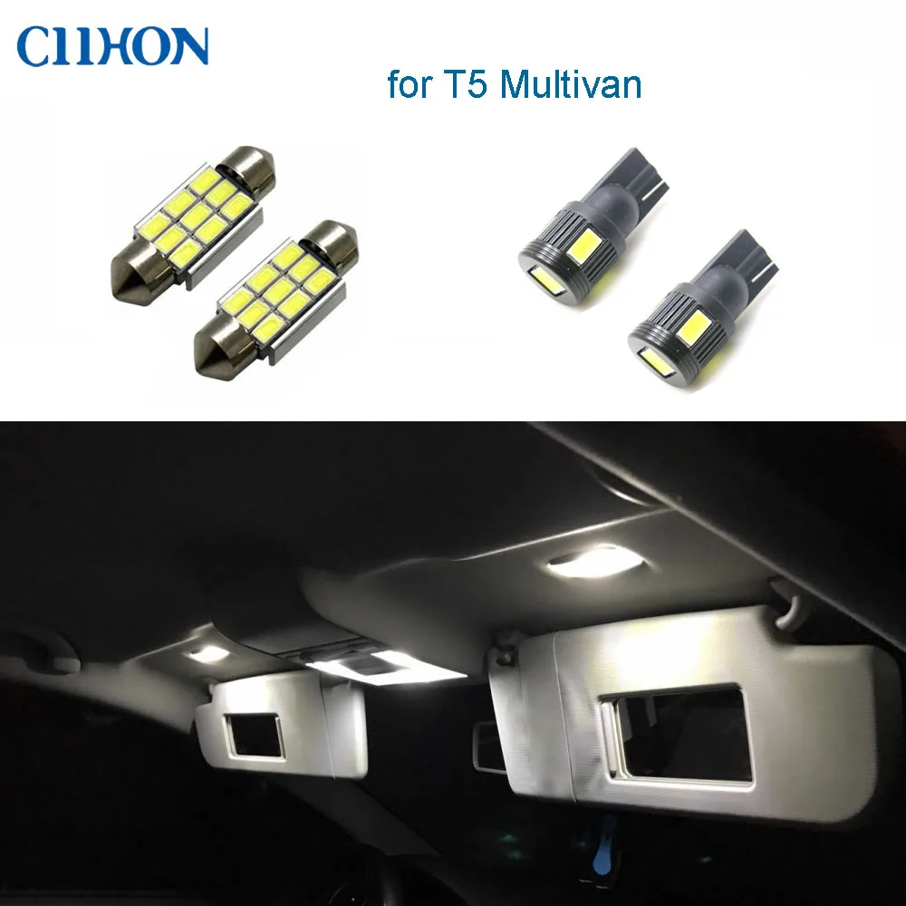 Ciihon 16 шт. Автомобильный светодиодный светильник s для VW T5 Multivan, белый автомобильный интерьерный светильник, лампы для Volkswagen T5 Multivan Highline, Купольные лампы