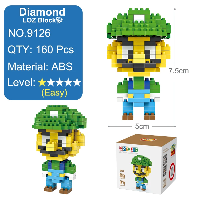 LNO фигурки Большой размер diy HC Супер Марио Йоши модели nanoblock микроконструктор