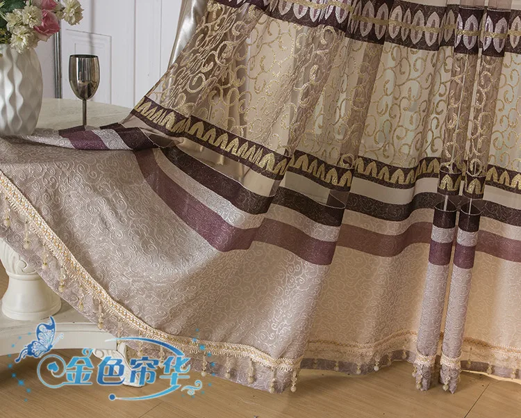 New arrival window screen curtain finished product luxury for living room embroidered tulle +blackout | Дом и сад