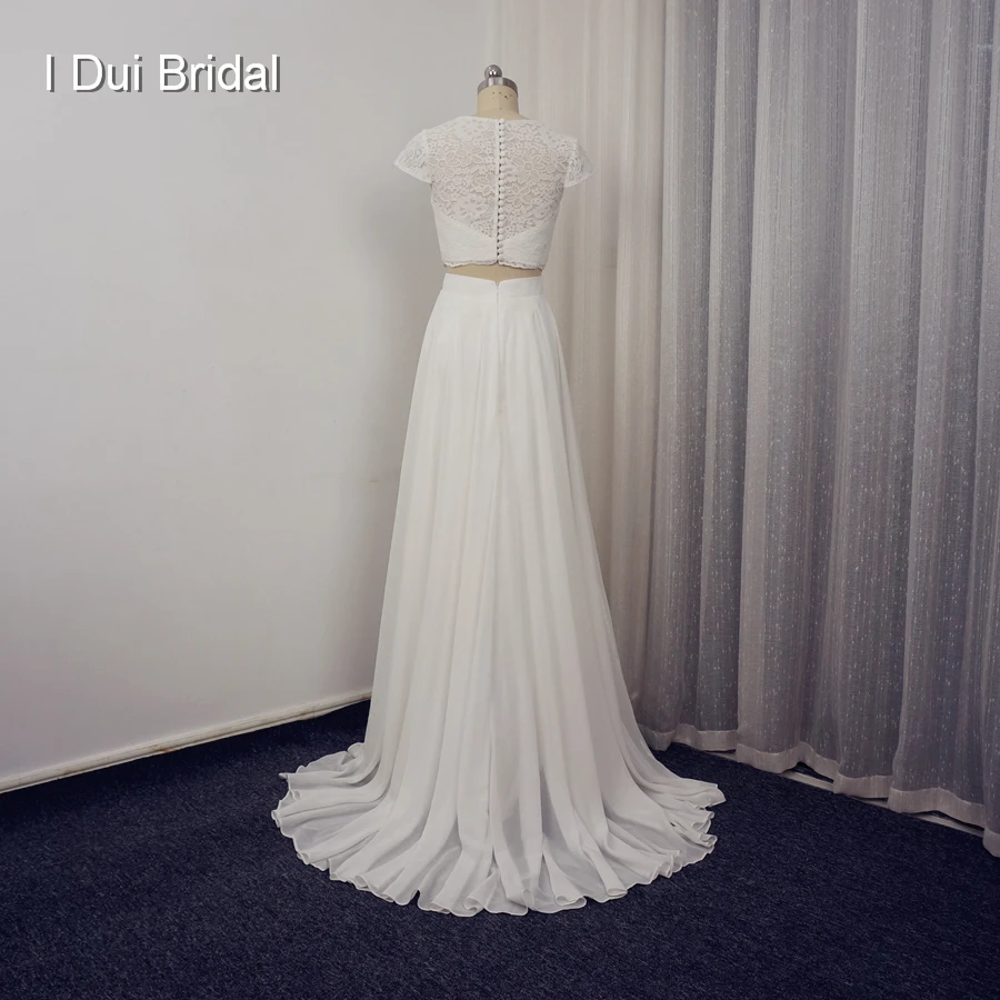 Кружевной топ из двух частей с коротким рукавом свадебные платья реальное фото