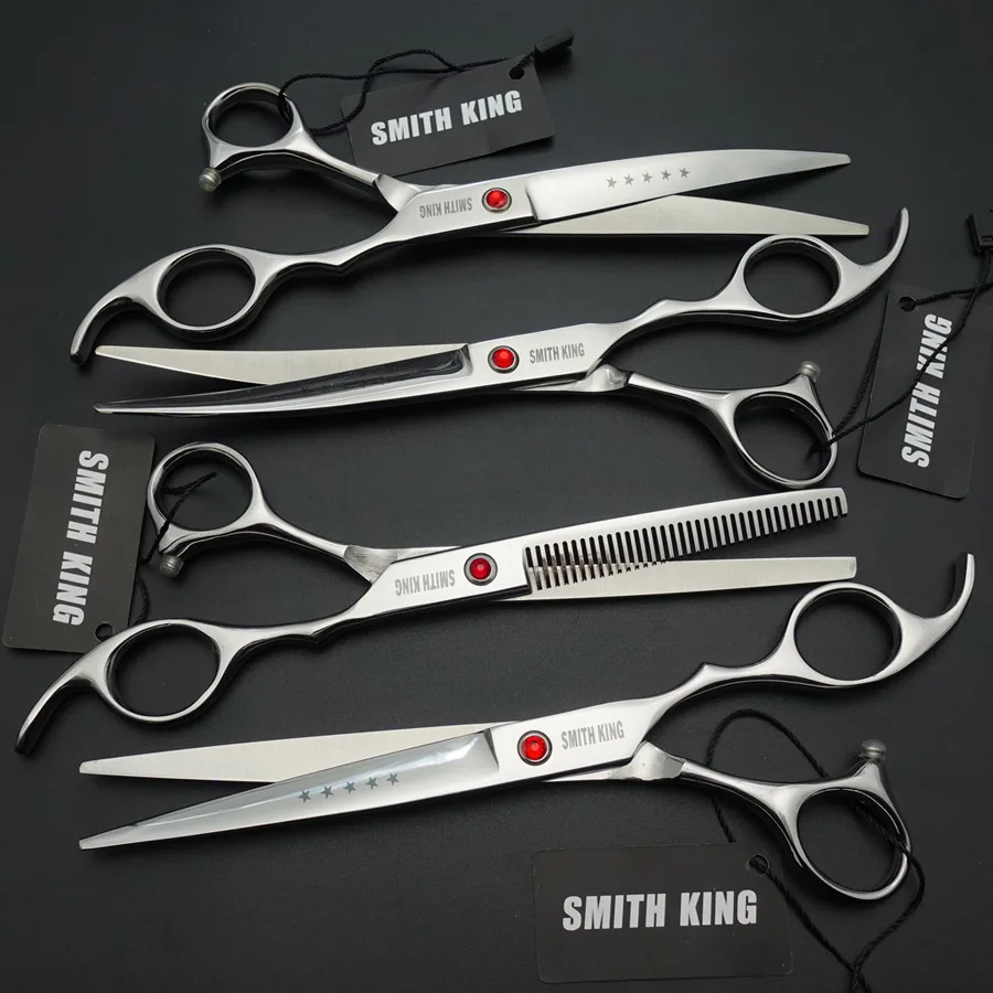 SMITH KING 7,0 дюймов профессиональные ножницы для ухода за домашними животными ножницы для резки и изогнутые ножницы и филировочные ножницы K651