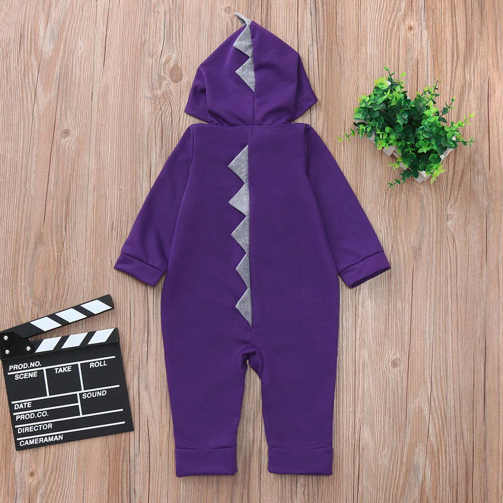 CHAMSGEND/Детский комбинезон с капюшоном динозавром для маленьких девочек и