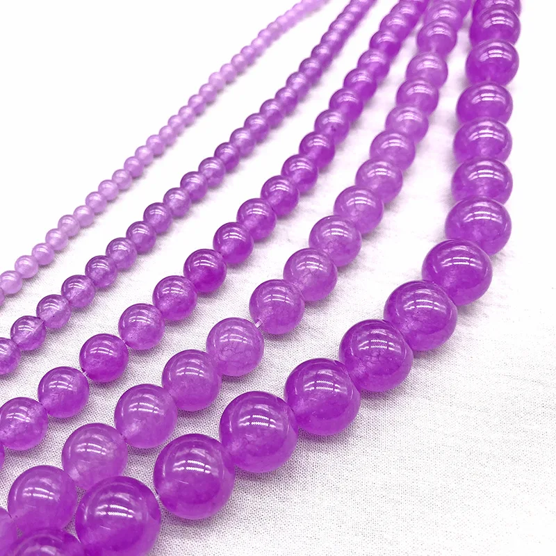 Круглые аметисты кварцевого кристалла светло фиолетового цвета 4/6/8/10/12 мм|Бусины|