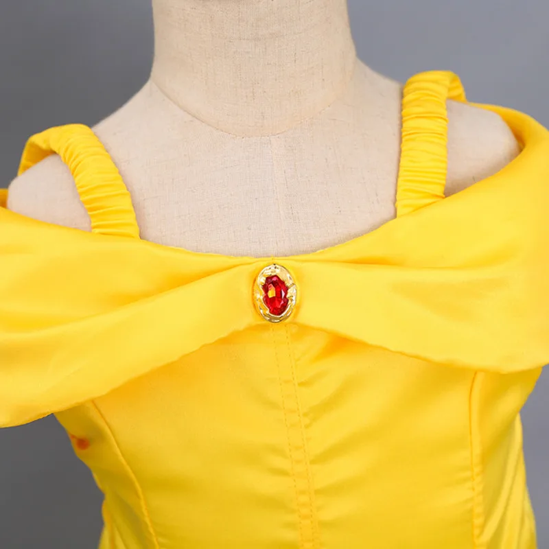 Платье принцессы Белль для косплея платья девочек детская одежда вечерние