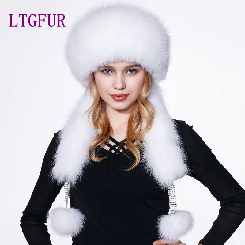 Новинка 2017 импортируется весь с лисьим мехом меховые шапки для женщин зима мех