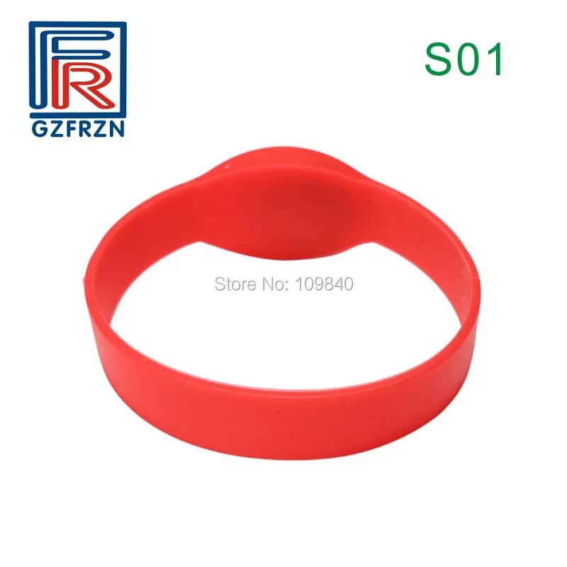 

100pcs/lot 13.56MHZ MF 1K S50 F08 NFC Tags ISO14443A Silicone NFC Wristband Bracelet RFID Wrist Card for fitness sauna