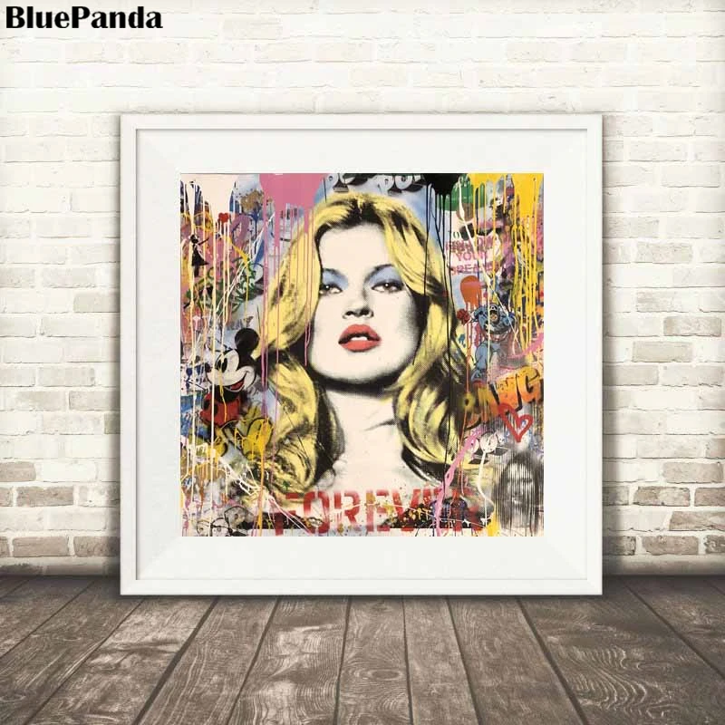 Г-н Brainwash Kate Moss холст Модульная картина картины для гостиной плакат на стену