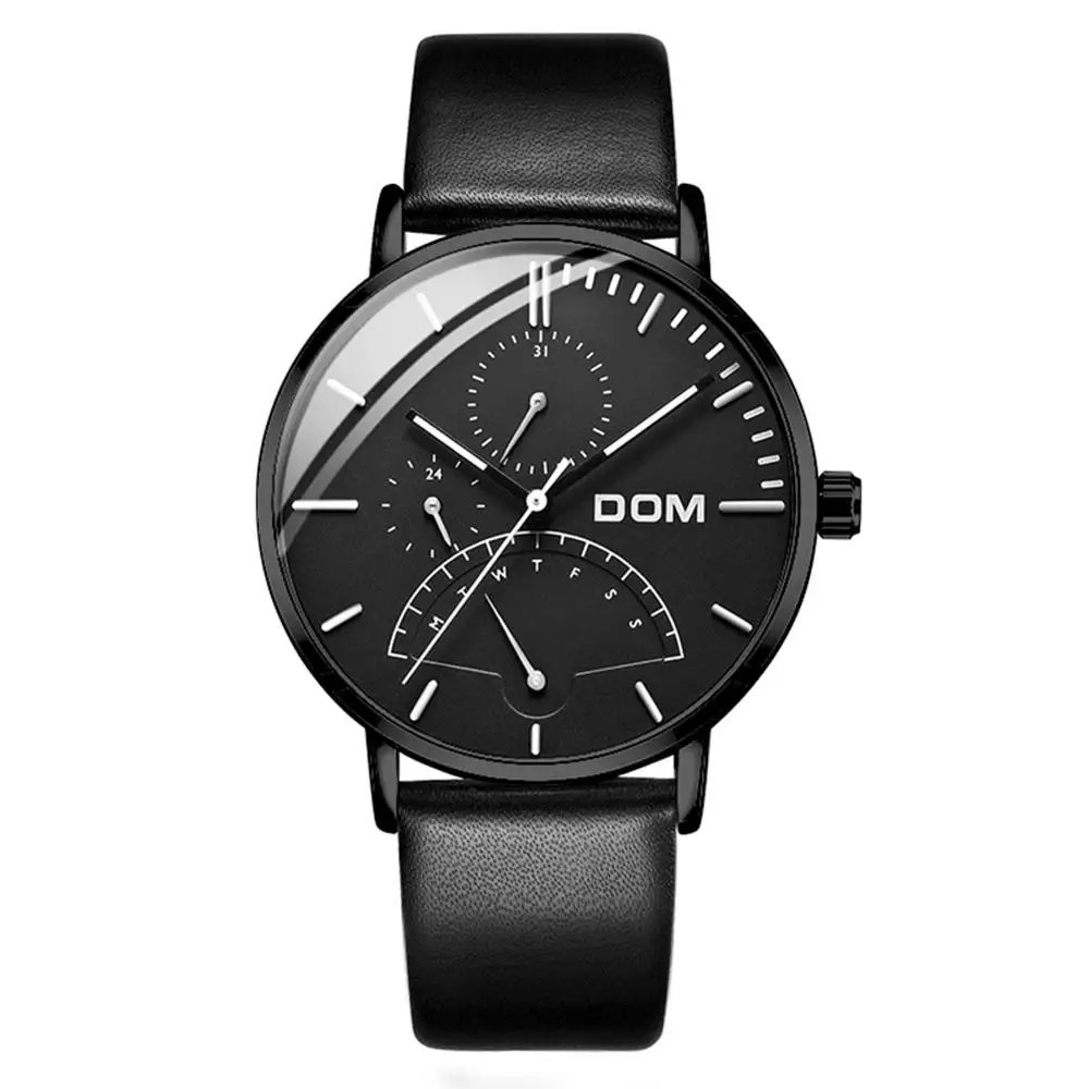 M-511BL-1M DOM мужские часы люксовый бренд, многофункциональные мужские спортивные кварцевые часы с водонепроницаемым сетчатым ремешком, деловые часы, наручные часы M-511D-7M - Цвет: M-511BL-1M