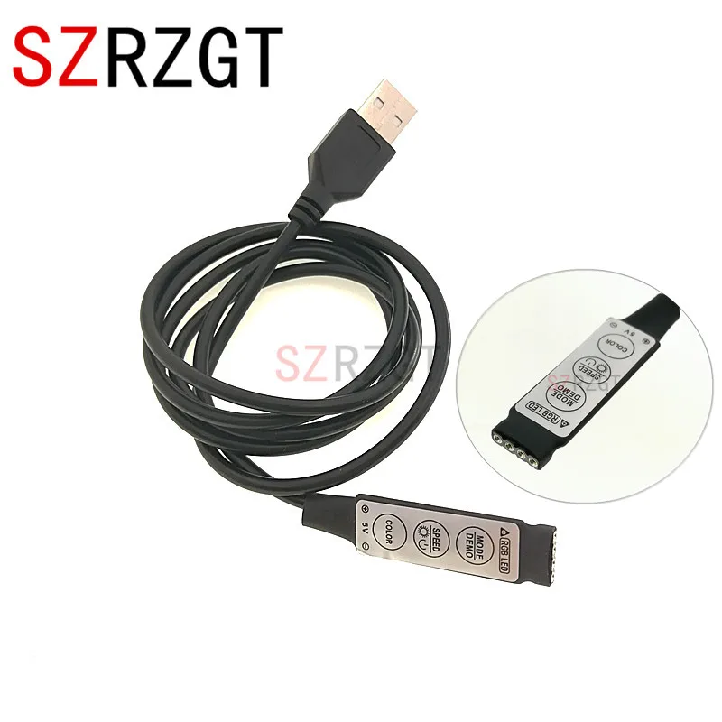 Светодиодный контроллер 5 в постоянного тока 3 мини клавиши с USB кабелем 1 м для