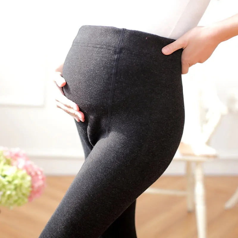 

High quality Maternity leggings Solid color winter pregnancy clothes elastic tights for pregnant woman Belly adjustable waist