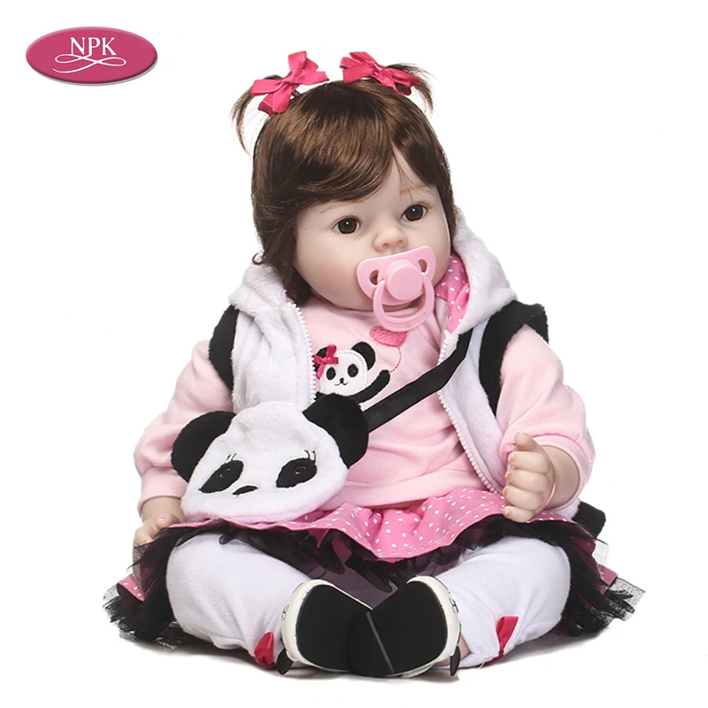 NPK силиконовая кукла для девочек Reborn Babies Bonecas 55 см Виниловая Реалистичная