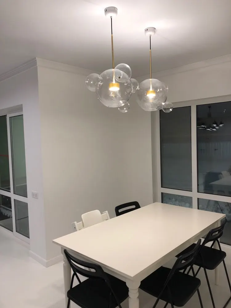 LED Постмодерн Нордик Железные Стеклянные пузыри дизайнерские Люстра. люстры светодиодный свет светодиодный светильник для столовой фойе