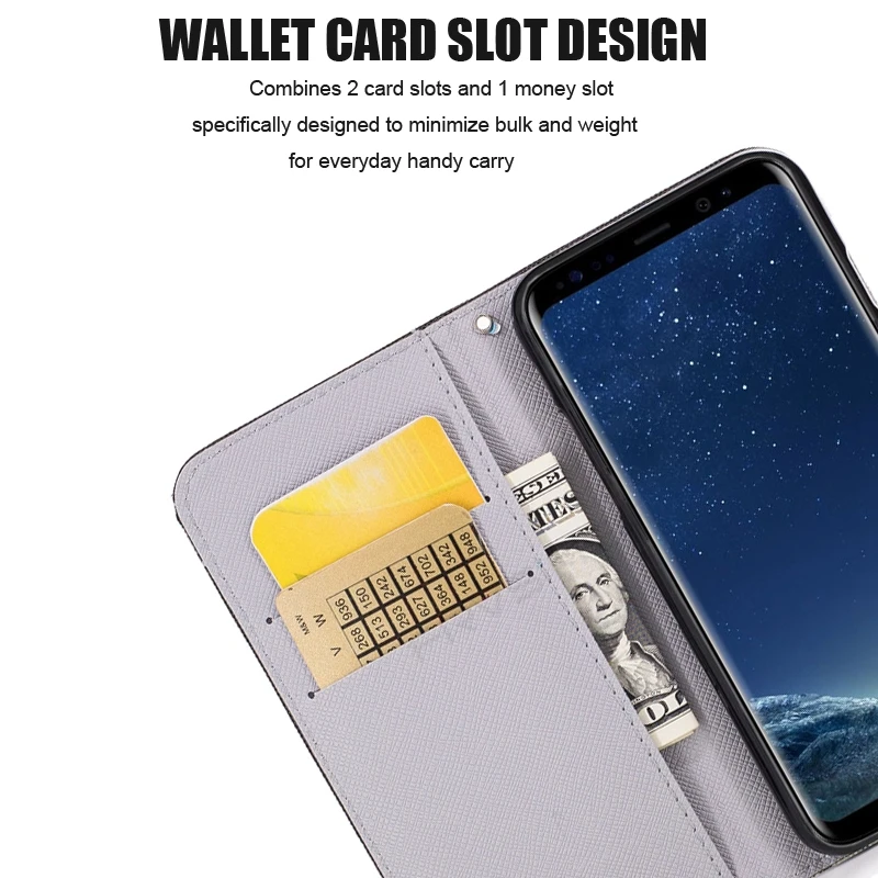 Милый чехол-книжка с розой для Samsung Galaxy S4 S5 S6 edge S7 S8 Plus S9 Frvsimem кошелек из