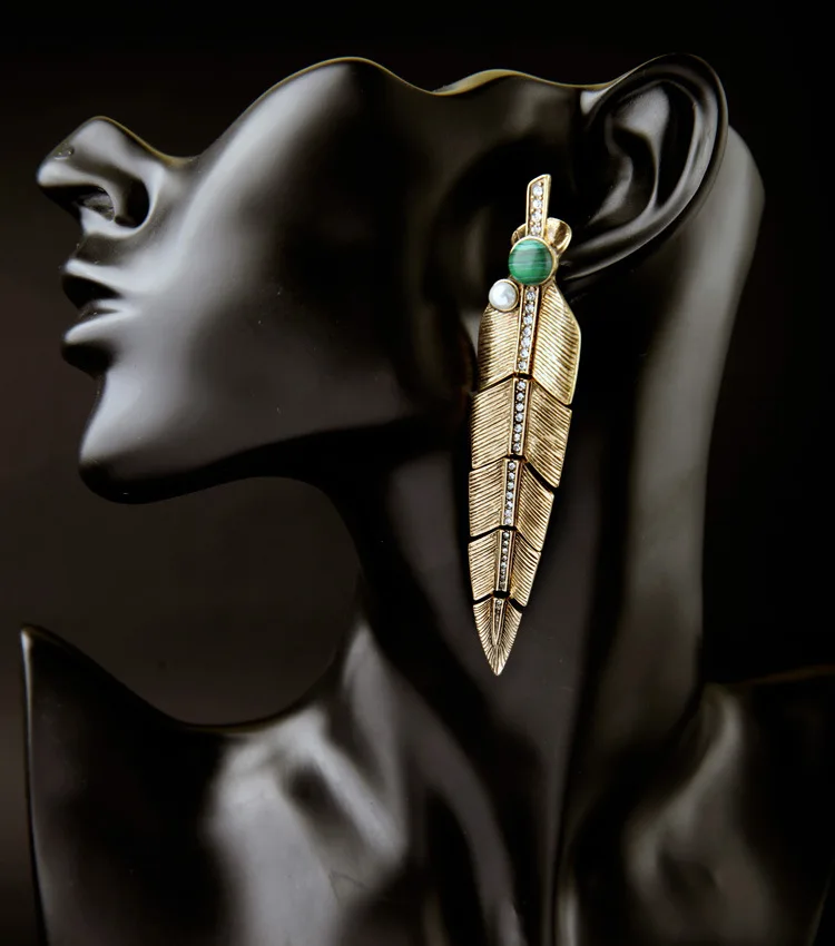 Качественные серьги под Античное золото для женщин уникальный дизайн в виде