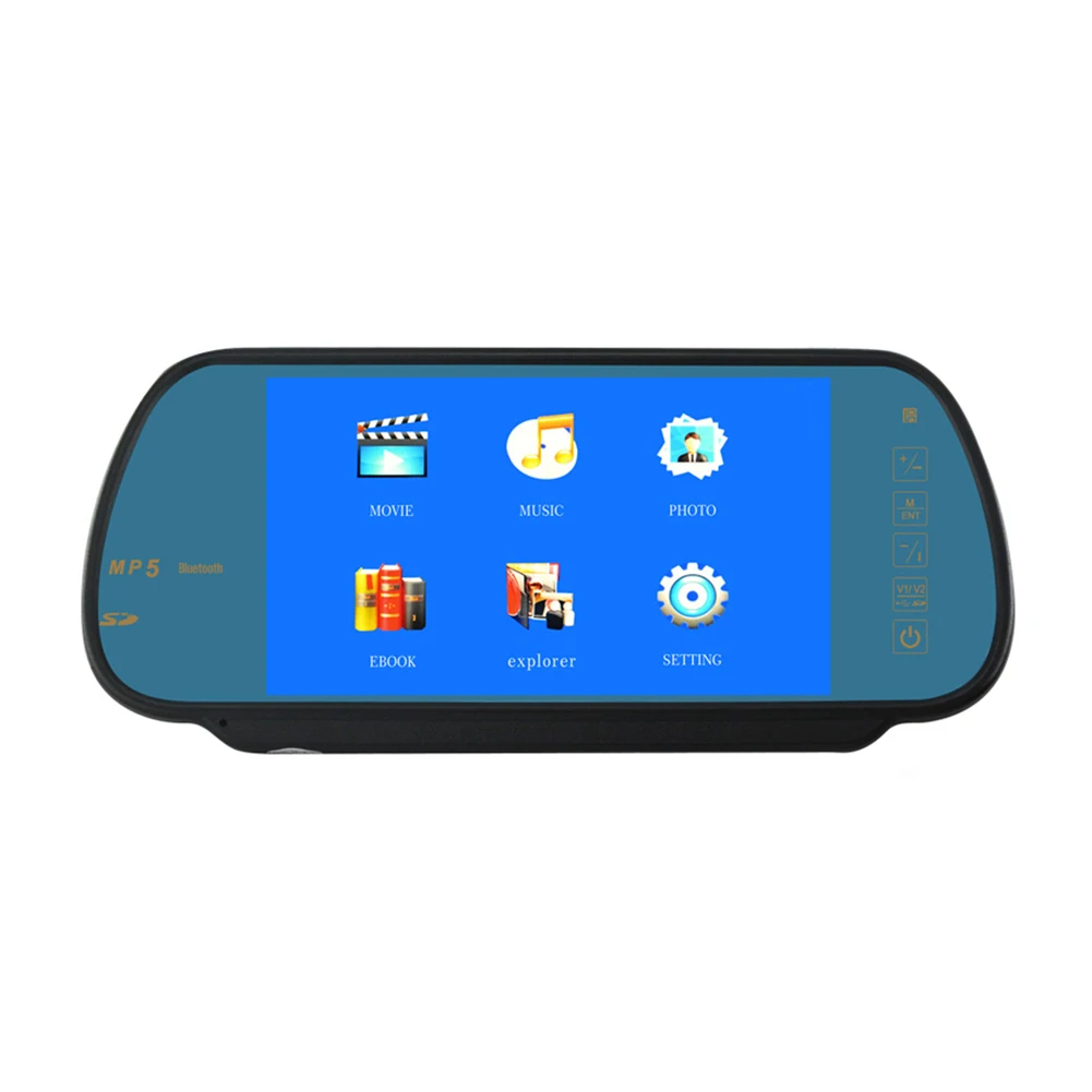 Новый 7 дюймов автомобиля Зеркало заднего вида Дисплей MP3/MP4 плеер Bluetooth Динамик