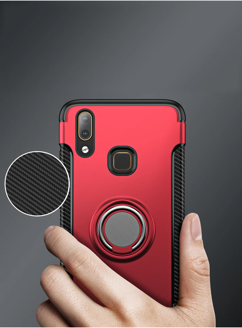 Чехол для Vivo V9 для Vivo Y85, чехол для телефона, Жесткий ПК+ Мягкий силиконовый защитный чехол для Vivo V11 pro V11i Y97 X23, магнитный автомобильный держатель