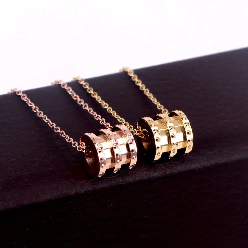 Модное Взрывобезопасное ожерелье из титановой стали с золотым покрытием для