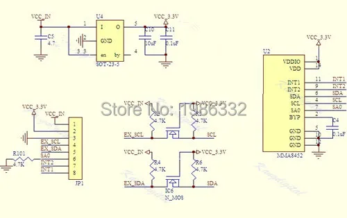 Цифровой 3 осевой датчик ускорения WS16 MMA8452Q (MMA7361) MMA8452|connector|connector module |
