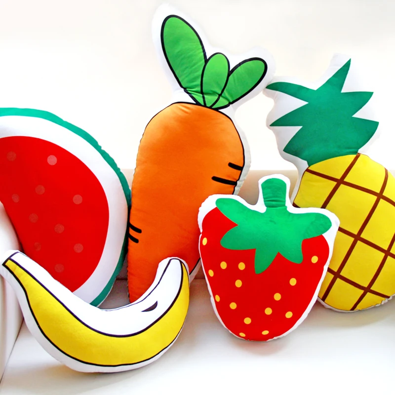 Морковь арбуз плюшевые игрушки для детей с принтом фруктов подушки диванные