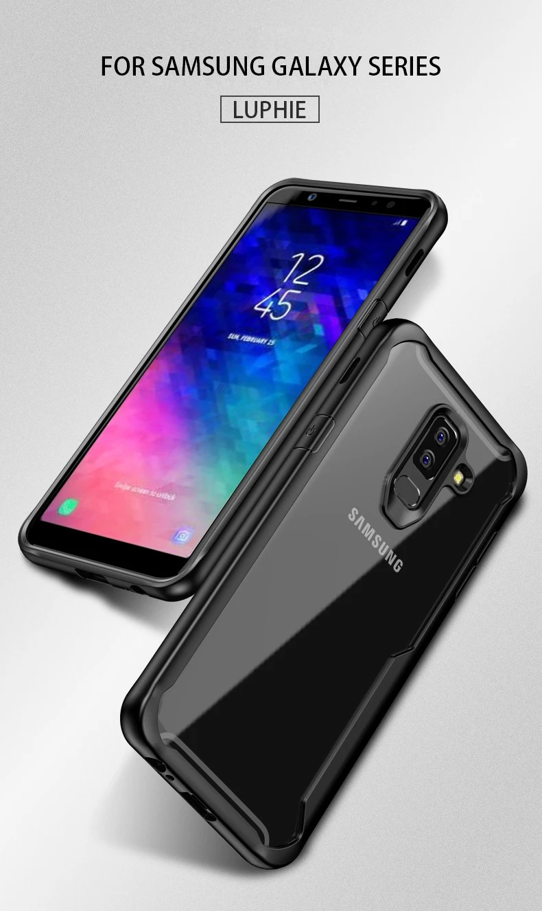 LUPHIE противоударный чехол для samsung Galaxy S10 S9 S8 Plus Note 8 9 прозрачный чехол для samsung A8 A6 Plus защитный чехол