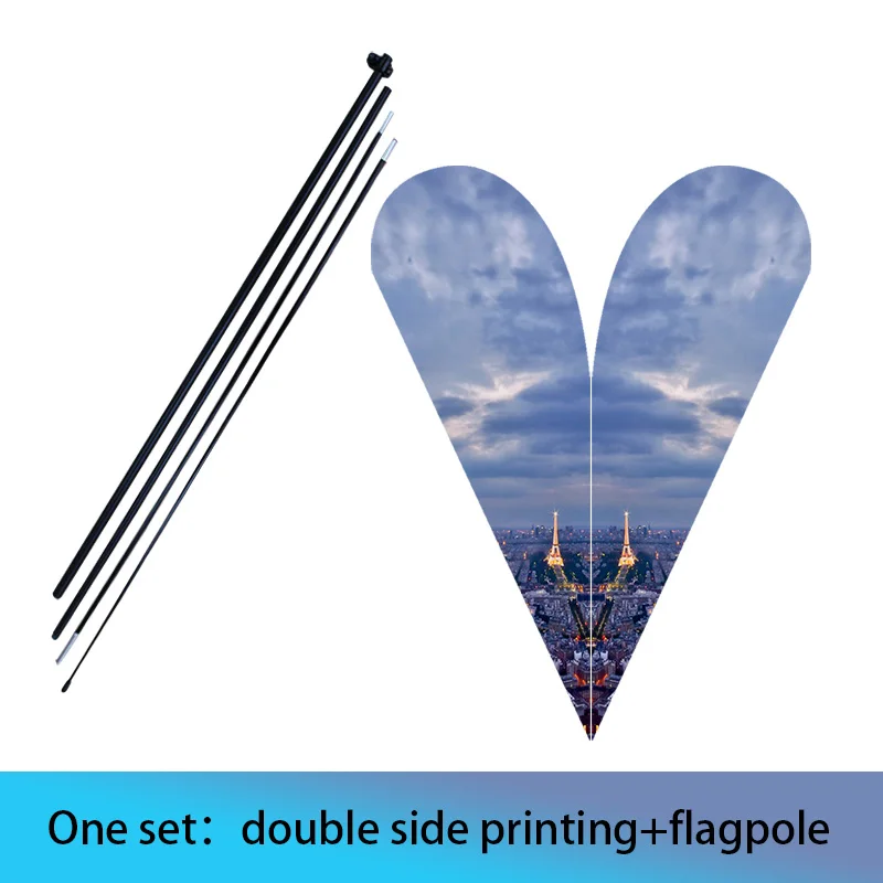 double with pole Флаги и растяжки каплевидный пляжный флаг и флагшток с базовым графическим пользовательский Печатный флаг наружная рекламная акция - Цвет: double with pole