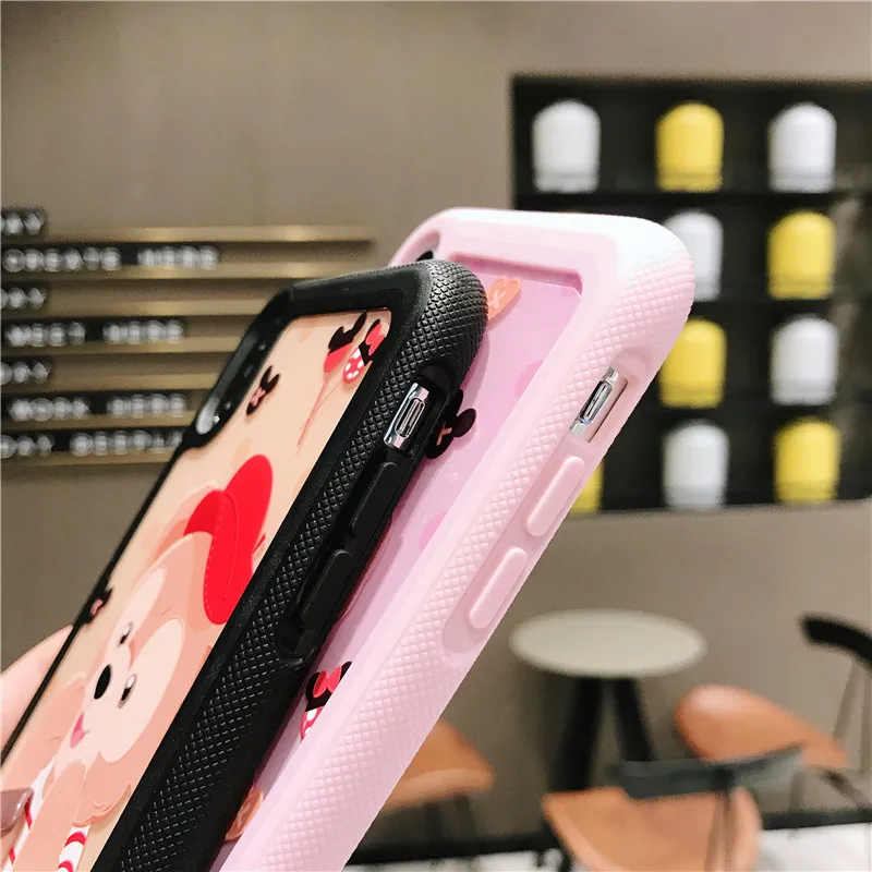 TPU+ PC двусторонний помощи чехол для iphone X XR XS MAX 7 8 плюс 6 6s милые даффи ShellieMay аниме Gelatoni StellaLou чехол
