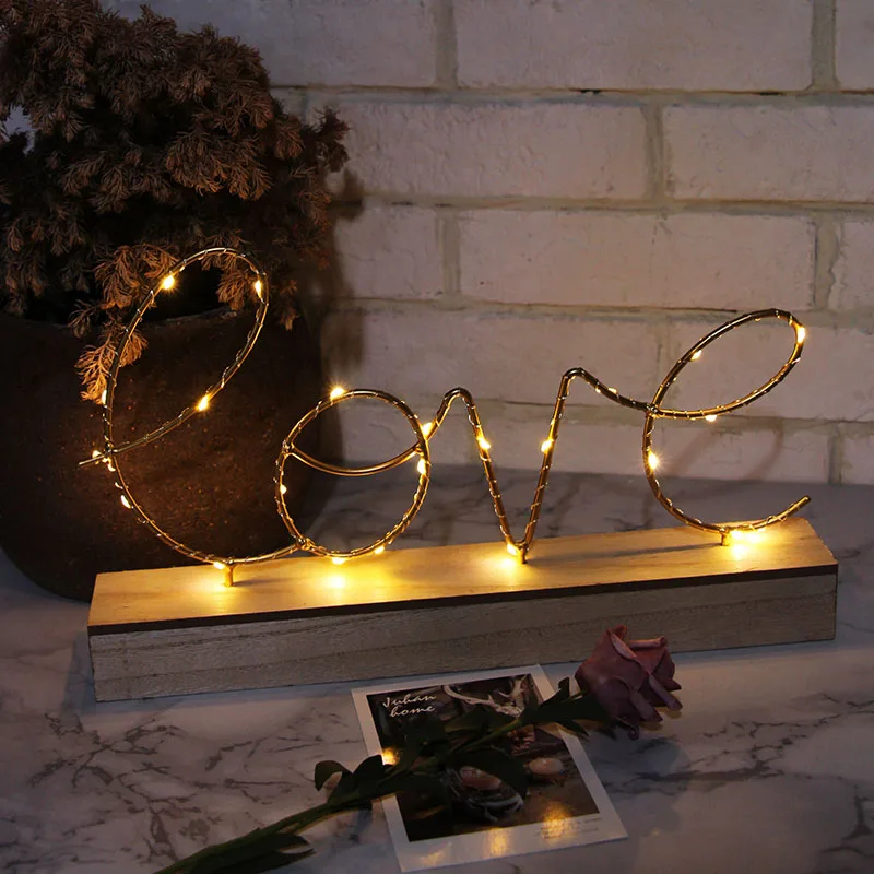 Фото 3D светящиеся буквы светодиодный неоновый светильник любовь декоративная лампа