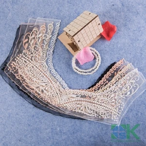 DIY патчи воротник 5 шт 4 Цвет Чистой пряжи вышивка цветок Кружева Одежды украшения