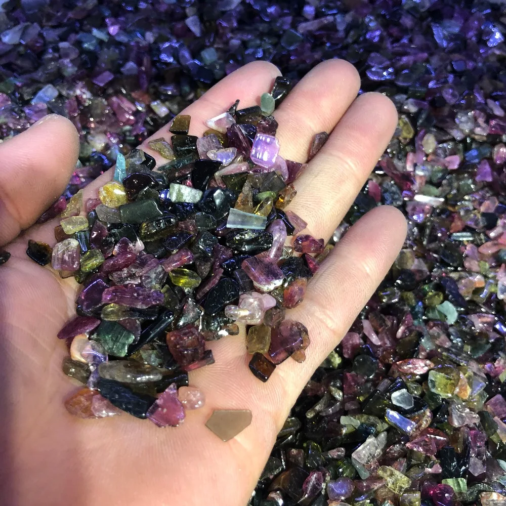 100 г натуральный зеленый кристаллический гравий камень и аметист кристалл кварца
