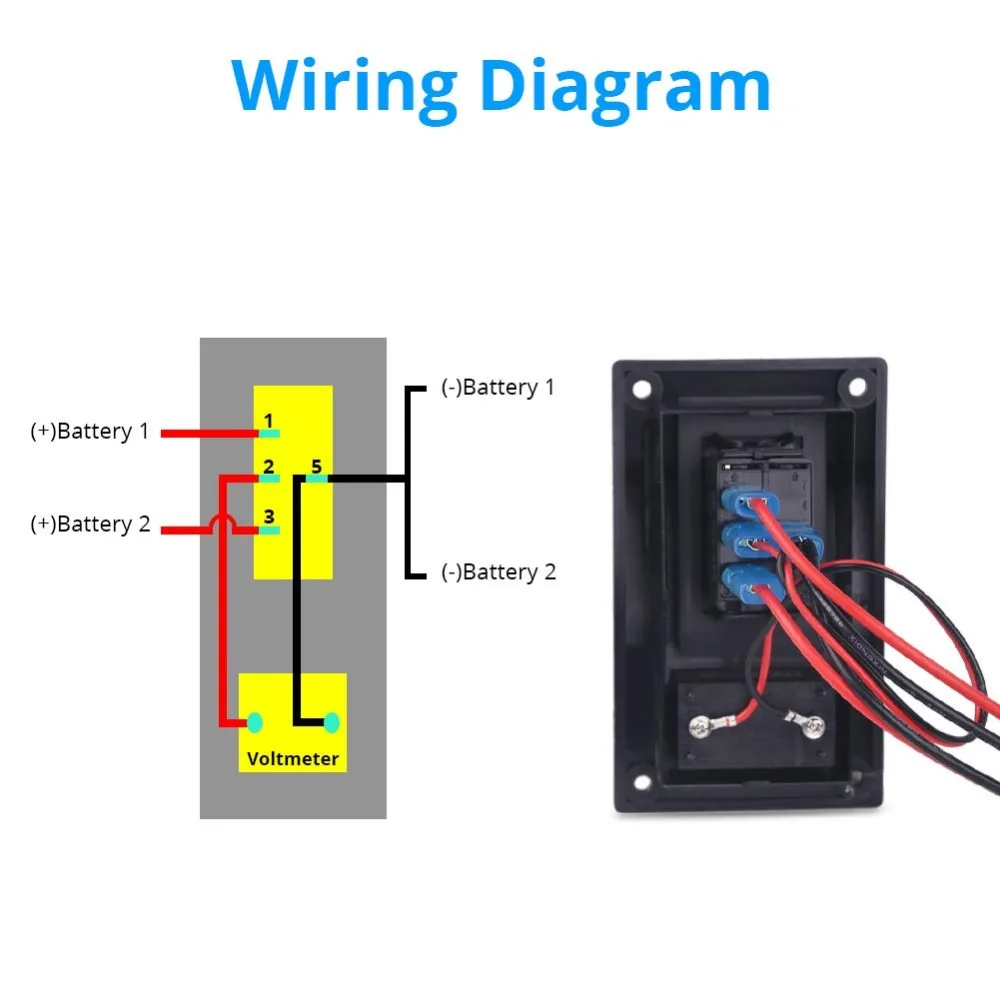 DC12V-24V LED вольтметр напряжение ВКЛ-ВЫКЛ зажигание Двойная Батарея тестовая Панель