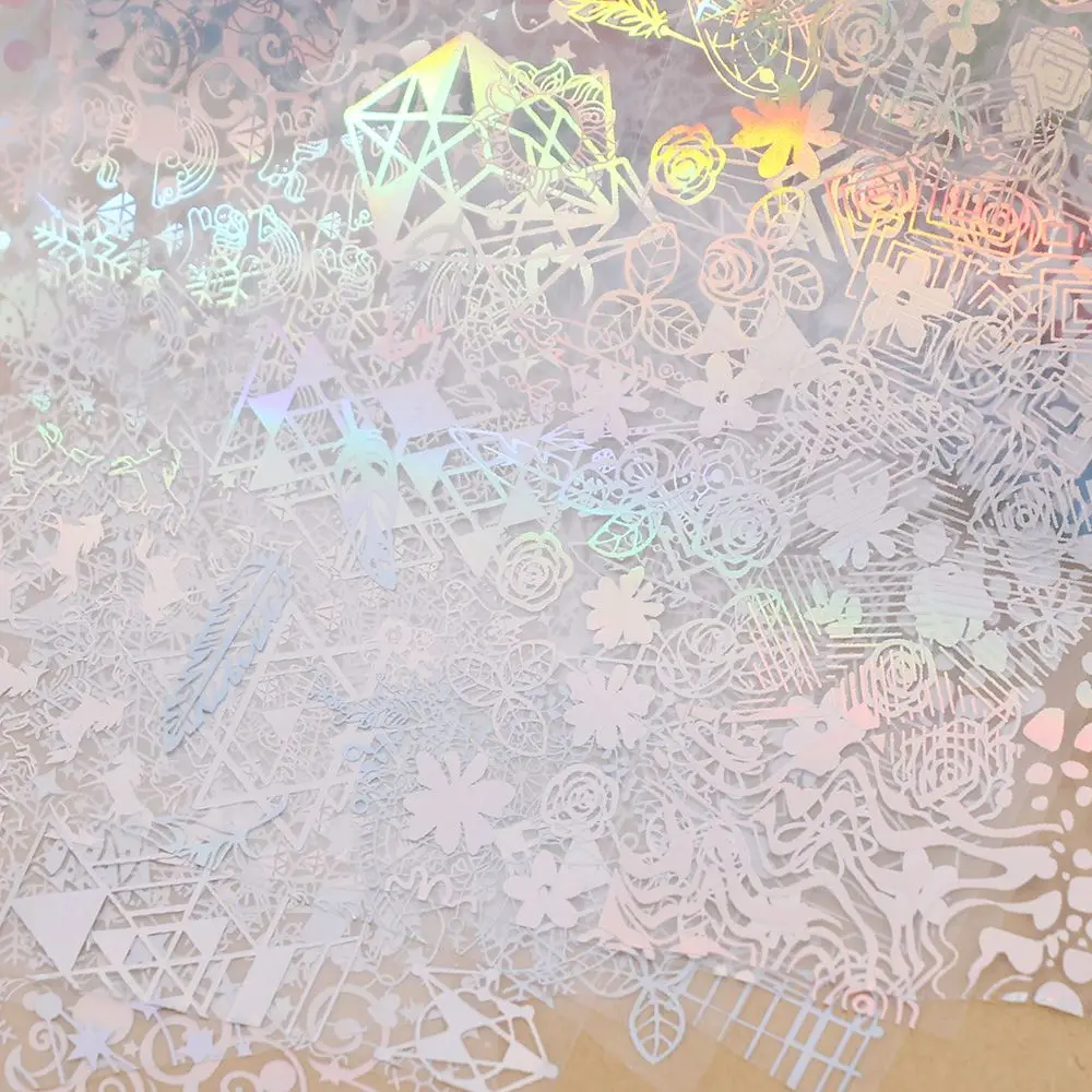 

8x Holographic Nail Foil Dreamcatcher Geometric Xmas Nail Art Transfer Stickers
