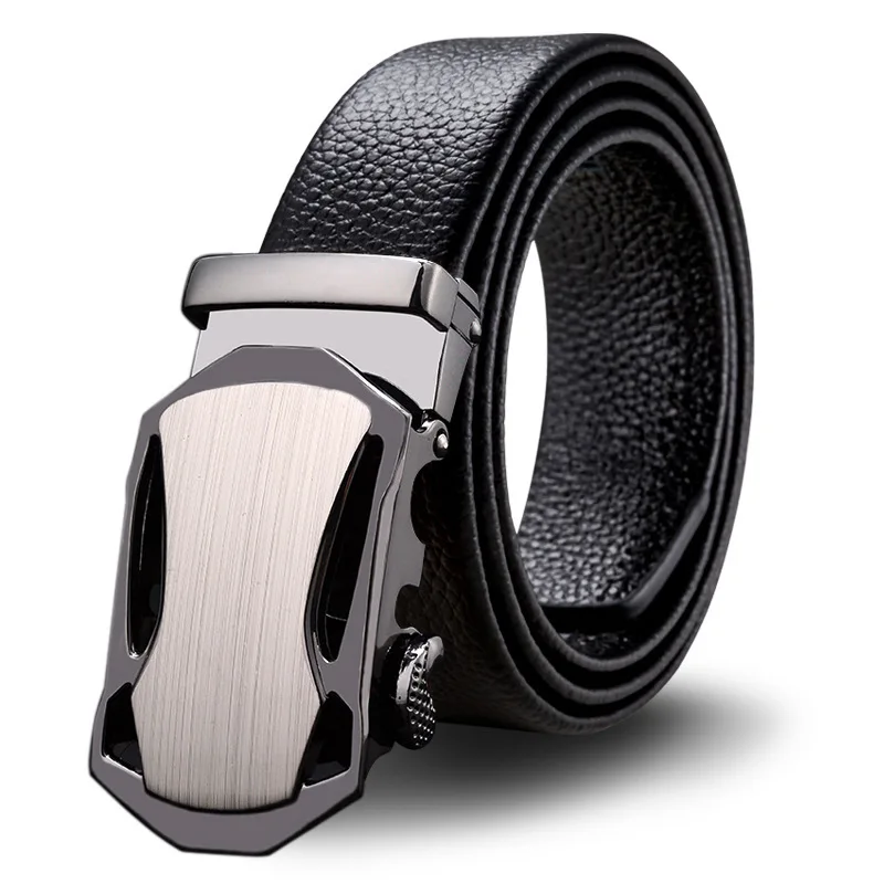 Мужской ремень с автоматической пряжкой черный Корейская версия простой мужской