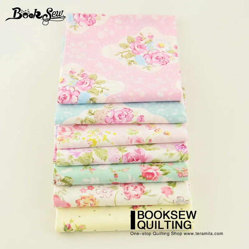 Booksew 7 шт. 40 см х 50 красивый цветочный принт четверть пучка 100% хлопок саржевая