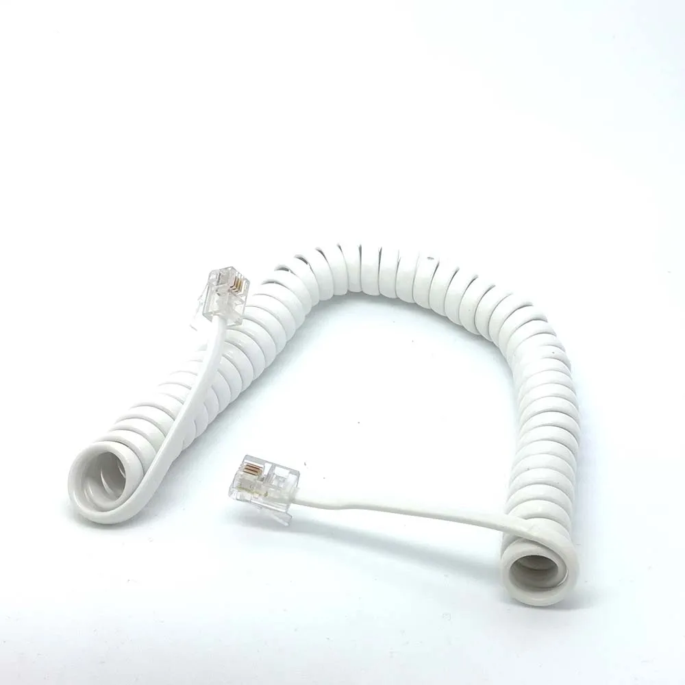 

flexible 6ft 1.8M Male RJ11 Telephone Handset Phone Extension Cord Cable black WHITE