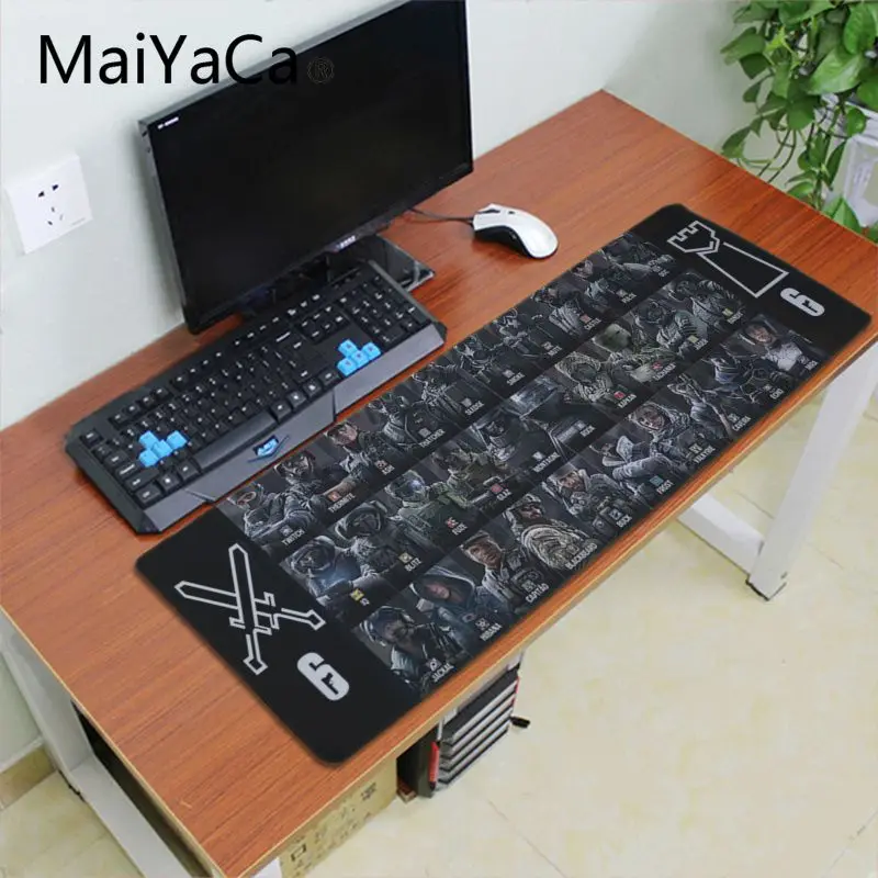 Maiyaca крутые модные радужные игровые коврики Six Siege gamer коврик для мыши большой размер игровой коврик для мыши Прочный ПК Противоскользящий коврик для мыши - Цвет: Lock Edge 30X90cm