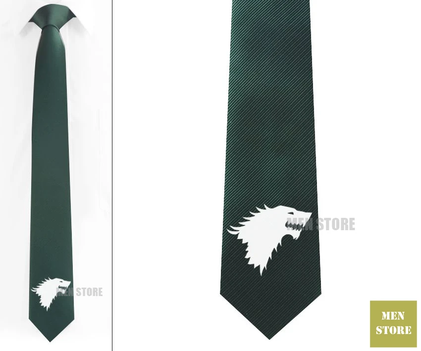 Dark Green tie-White Wolf Sigil Мужской Жаккардовый тонкий галстук 2," 6 см Галстук Свадебная вечеринка галстук для жениха запонки LK002M - Цвет: Dark Green tie-White