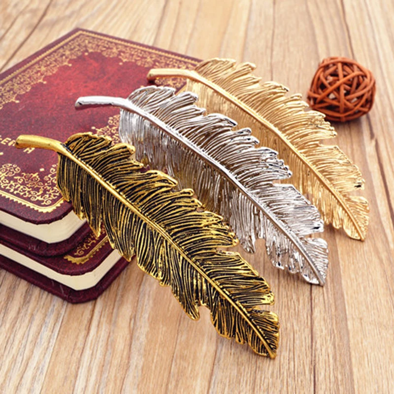 Винтажная заколка для волос в стиле ретро большая золотая бронзовая с перьями