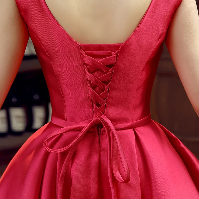 Suosikki короткое вечернее платье 2017 с v-образным вырезом сзади на шнуровке платья